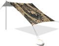 Vintage Wolf Pattern Beach Tent Sun Shelter 9.2' x 10.5' Beach Canopy with 4 Sandbags 4 Stability Poles Sand Shovels - Tent Canopy for Beach Camping Fishing Picnics