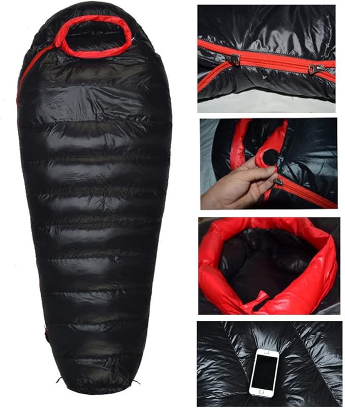 Down Sleeping Bag Filling 1000g White Goose Down Winter Sleeping Bag Ultralight Backpacking Mummy Down Sleeping Bag for Lightweight Hiking &amp Camping