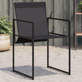 Patio Chairs Set of 4 Black Steel and Textilene Outdoor Chairs Comfortable Garden Furniture Folding Chairs for Patio Deck Backyard or Lawn