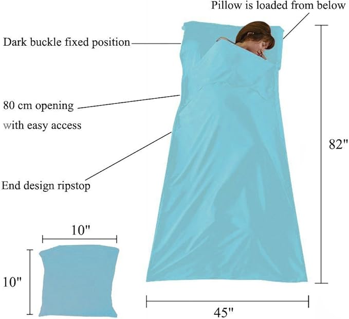 Sleeping Bag Liner Cotton Lightweight Travel Sleep Sack Sleeping Sheet for Adults Camping Hiking Picnic Travel Hotel Backpacking