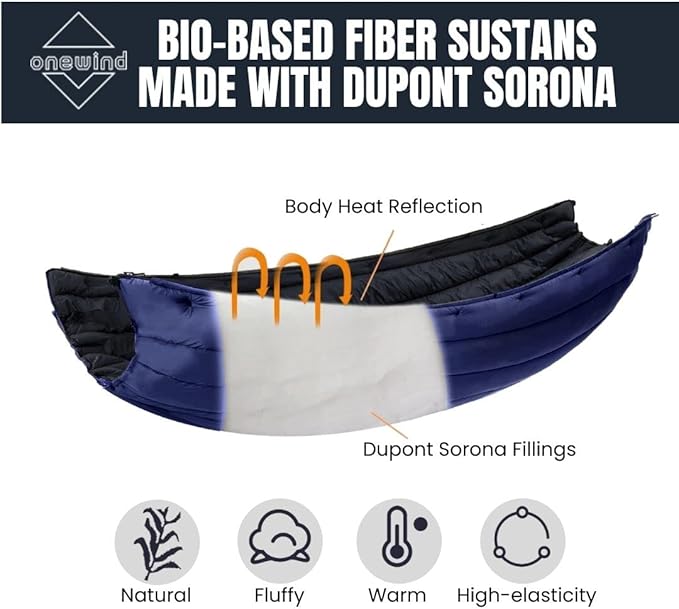 onewind Double Hammock Underquilt Warm Insulation Ultralight 3-4 Season Camping Quilt Portable for Hiking Backpacking
