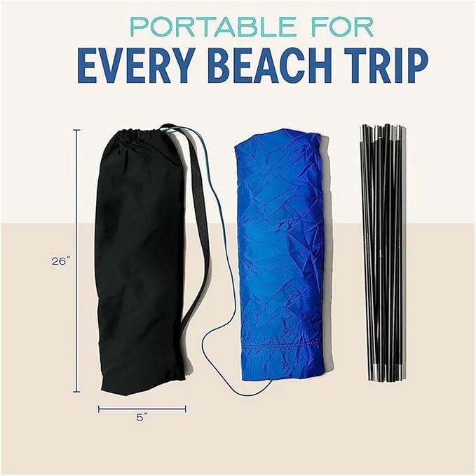 Compatible for Outdoor Beach Shade UPF50+ Beach Canopy Sun Shade Tent Provides 150 Sq. Ft. of Shade Compact &amp Easy to Carry