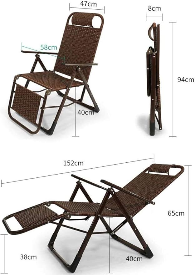 Folding Deck Chair Rattan Summer Chair Reclining Chairs Deck Chair Folding Lunch Break Wicker Chair Nap Balcony Household Leisure Old Man Chair Gravity Folding Deck Chair Beautiful Scenery