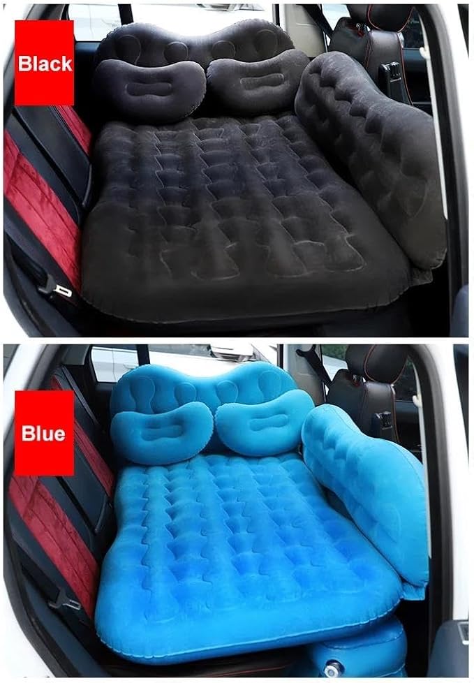 Camping Inflatable Mattress Car Inflatable Mattress Multifunctional Travel Bed SUV Seat Cushion Portable Inflatable Mattress (Blue)