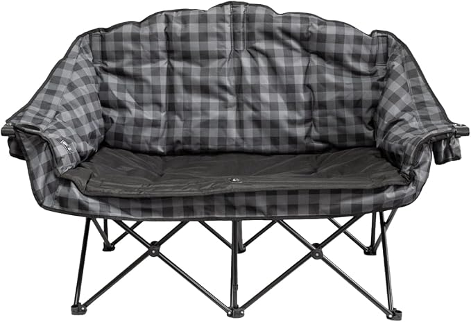 Kuma Outdoor Gear Bear Buddy/Double Chair with Carry Bag Ultimate Portable Luxury Outdoor Double Camping Chair for Glamping Sports &amp Outdoor Adventures (Grey/Black)