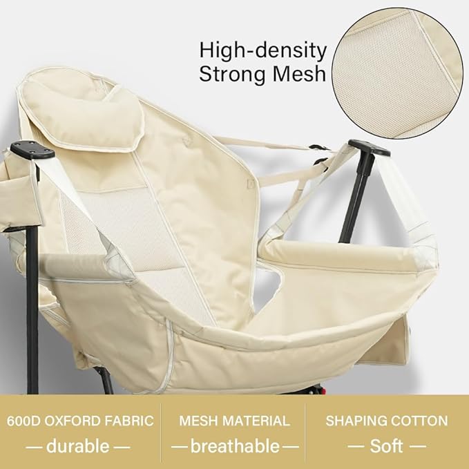 outdoor basic Adjustable Camping Folding Chair with Footrest - Portable Zero Gravity Lounge Chair for Beach Lawn Picnic Fishing &amp Backpacking Trips Supports 600lbs