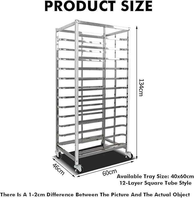 Quick Rack for Baking PansHeavy-Duty 6-Layer Bread Pan Rack on Wheels - Mobile Baking Storage Solution for Bakeries Restaurants &amp Catering (73x60x46.5cm) - Durable &amp Space-Saving