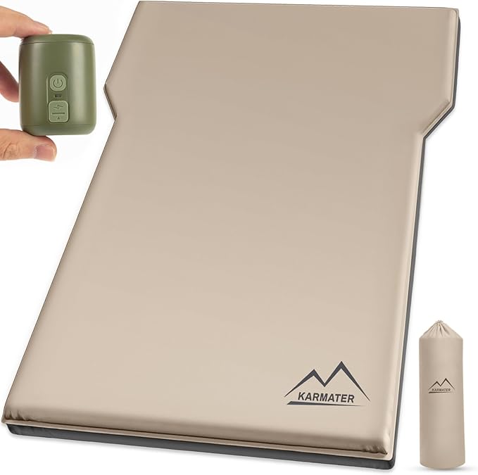 SUV Air Mattress Car Bed Camping Inflatable Car Camping Pad with Air Pump Ultrathick Memory Foam Camping Mattress 9.0 R-Value Insulated Sleeping Pad 2 Person Camp Mat for Hiking and Backpacking