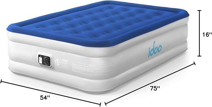 iDOO Air Mattress Full with Built in Pump Inflatable Blow up Mattress Full for Home Camping and Guest