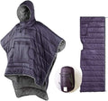 Camp Poncho Sleeping Bag Wearable Hooded Blanket - Envelope Lightweight Thermal Cloak Cape Windproof with Premium Stuff Compression Sack for Backpacking Hiking Hunting Fishing Outdoor Sport
