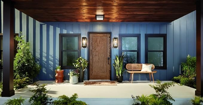Kichler Lighting Mercer 16 inch 1 Light Outdoor Wall Light with Clear Seeded Glass in Black Finish