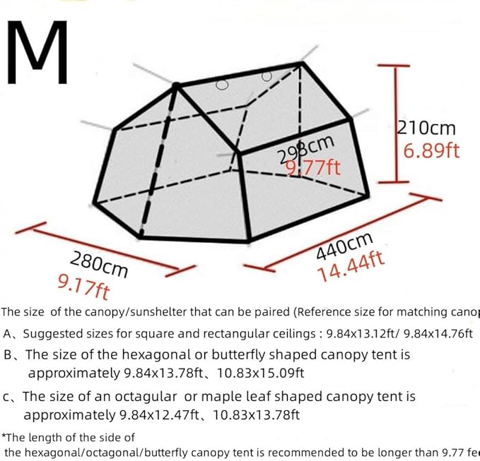 Outdoor Mesh Screen House Lightweight Camping Canopy Tent Net Mesh Outdoor 4-6 Person Mesh Net Travel Portable Tarp Mesh (Medium)