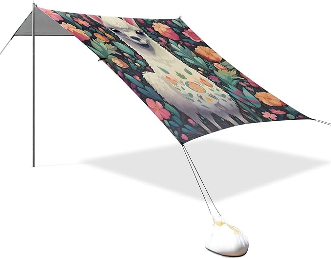 Cute Alpaca FlowerCamping Sun Shelters 9.2 x 10.5 FT Beach Canopy Tent Sun Shade with Carrying Bag for Camping Trips Fishing Backyard Fun or Picnics 21340950