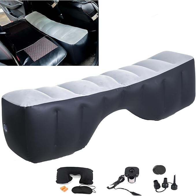 Inflatable Car Air Travel Mattress Back Seat Gap Pad with Air Pump51.2×10.6×14.6 Portable Cushion Camping Sleeping Gap Pad Air Couch for CarSUV