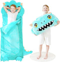 Kid Sleeping Bag with Pillow - Larger Nap Mat - Plush Slumber Bag for Boys Girls Daycare Preschool Kindergarten Birthday Gift Travel Sleepover Ages 3-12 Years