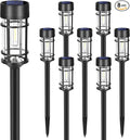 Solar Pathway Lights| Outdoor Garden Lights | Waterproof &amp Weather-Resistant | Energy-Efficient with High Transparency Glass | Durable &amp Elegant Design| High Impact Resistance| Pack of 8