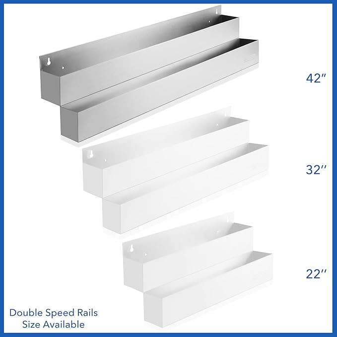 GRIDMANN 42-inch Double Tier Speed Rail - Stainless Steel Liquor Bottle Holder Rack for Bars