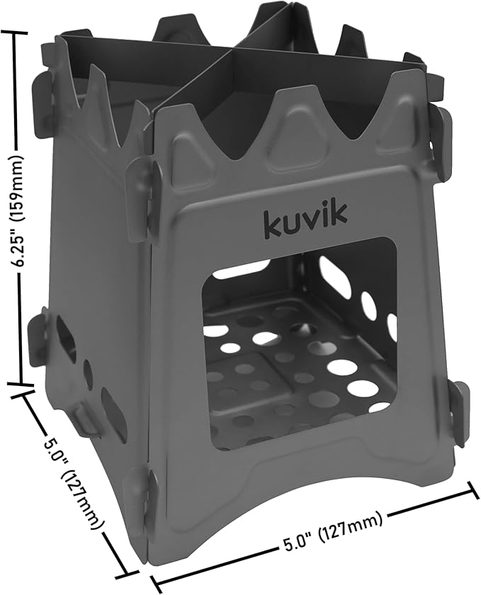 Kuvik Titanium Wood Stove - Ultralight and Compact Stove for Backpacking Camping and Survival