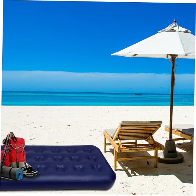 Mipcase 1Pc Inflatable Air Mattress Bed Portable Single Camping Cushion Foldable Travel Mat for Outdoor Use Odorless Breathable Easy to Clean for Camping and Road Trips