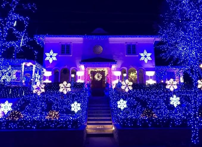 2-Pack Connectable Christmas Lights Outdoor Total 164FT 400LED Christmas String Lights Waterproof with 8 Modes &amp Timer Green Wire Twinkle Lights for Xmas Tree Decorations Outdoor Indoor Blue
