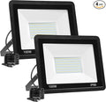 2 Pack 100W LED Flood Light Outdoor10000LM Work Spotlight with US Plug6000K Daylight WhiteIP66 Waterproof Exterior Security Floodlights for YardGardenBackyardPatioStadiumParking Lot