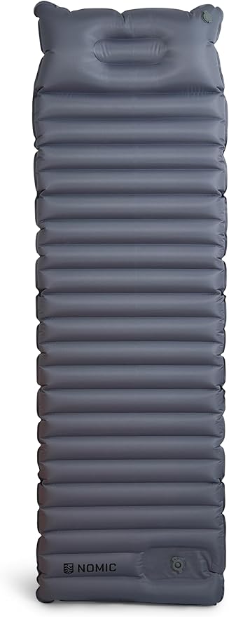 Nomic Lumin AIR Self Inflating Sleeping Pad Extra Thick 4 Insulated Camping Mat with Built-in Foam Pump 30s Inflate / 5s Deflate Integrated 6 Pillow 79 x 26 x 4 in Est. R-Value 4