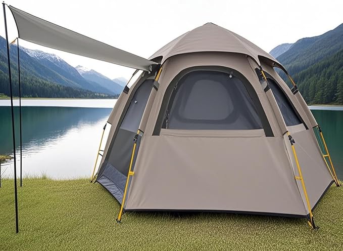 Camping Tent with Instant Setup 2/3 Person Weatherproof Easy Quick Set Up in 60 Seconds with Rainfly Backpack Tent for Family Camping &amp Hiking Upgraded VentilationCenter Height 66-inch
