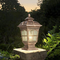 Outdoor Column Lights IP65 Waterproof Pillar Lights Outdoor Post Lights Fixture Glass Aluminum Antirust Column Lamp for Garage Pavilion Courtyard Park Lighting