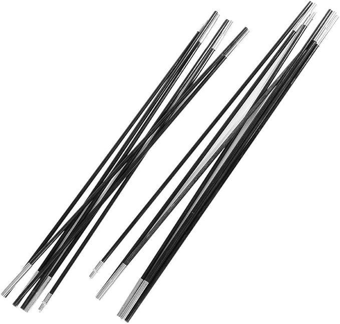 Alomejor Tent Pole Fiberglass Portable Awning Poles Foldable Support Rods for Hammocks Shelters Camping