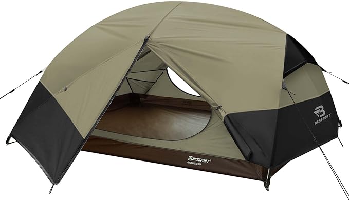 Bessport Camping Tent for 2-3 Person Lightweight Backpacking Tent Waterproof Windproof Two Doors Easy Setup Double Layer Outdoor Tents for 3 to 4 Seasons Suitable for OutdoorHikingCamping