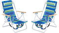 2 Pack Outdoor Beach Portable Lawn ChairPortable Lightweight Folding Chair for AdultsFolding Beach ChairPortable Backpack Foldable Camping Chairwith Cup Holderfor Patio Pool Yard Garden (Blue)