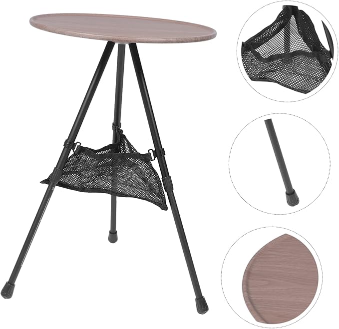 1Set Portable Folding Camping Table Aluminum Alloy Side Table with Mesh Storage for Outdoor Picnics Camping and Backyard Use Compact and Lightweight Design