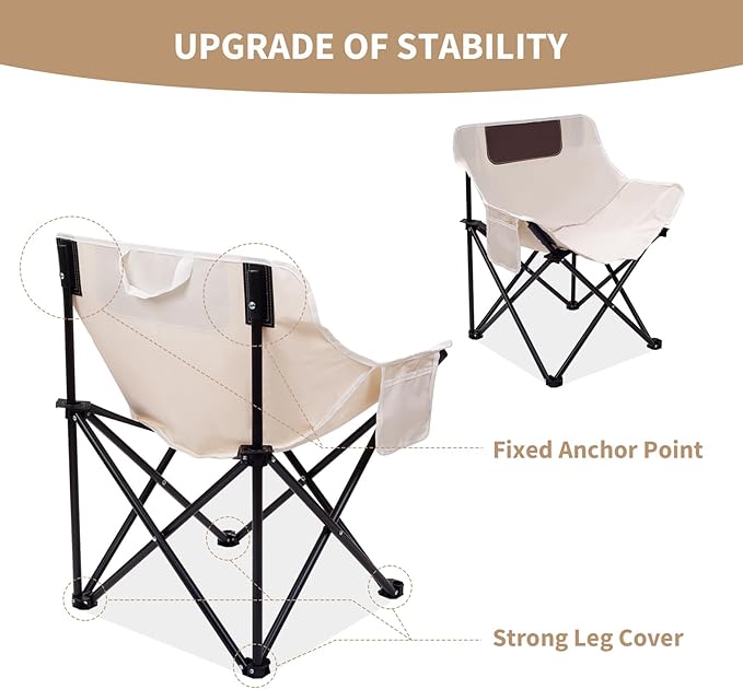Portable Folding Chair for Sauna Fast Folding Chair with Carry Bag and Side Pocket Chairs for Adults Carry Chair for Camping Tailgates Beach and Sports