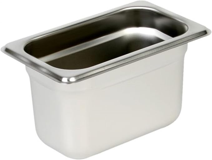 TrueCraftware-1/9 Size 4 Deep Stainless Steel Anti-Jamming Steam Pan 22 Gauge- Chafing Steam Table Pans Catering Food Storage Metal Pan Hotel Pan for Restaurant Events Catering Use