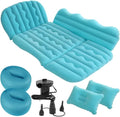 Camping Inflatable Mattress Car Inflatable Mattress Outdoor Inflatable Mattress Thick Flocking PVC Material 170 * 75cm Large Size (Blue)