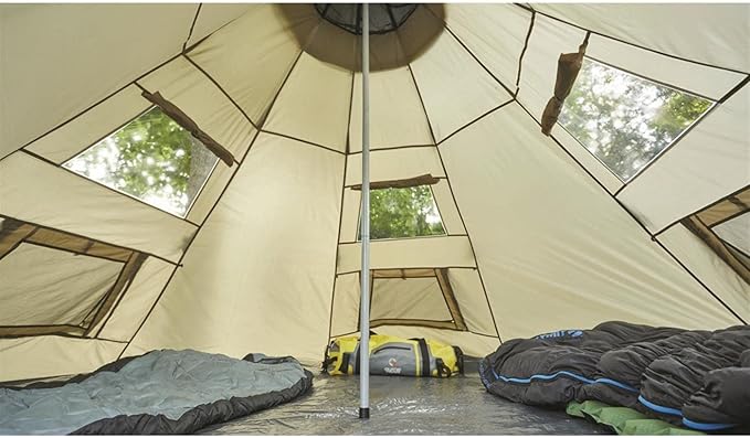 Guide Gear 10' x 10' Teepee Tent for Adults Outdoor Camping 2-Person Instant Easy Set-Up Waterproof 4-Season Tents for Backpacking Hiking