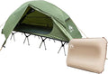 Night Cat Camping Cot Tent with Self-Inflatable Camping Pillow 1-Person Off-Ground Combo Cot Bed for Adults Portable Easy Set-up Tent