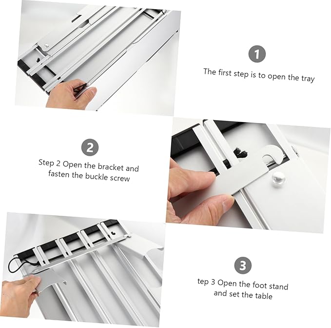 ibasenice Portable Outdoor Aluminum Folding Table Compact Camping Table Carrying Bag for Picnics Beach Parties and Outdoor Activities