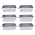 6 Pack 1/2 Size Steam Table Pans Restaurant Steam Plates 4 Deep Steam Table Plate Stainless Steel Food Pan Commercial Food Storage Containers for Hotel Cafeteria Party 12.99 L x 10.24 W