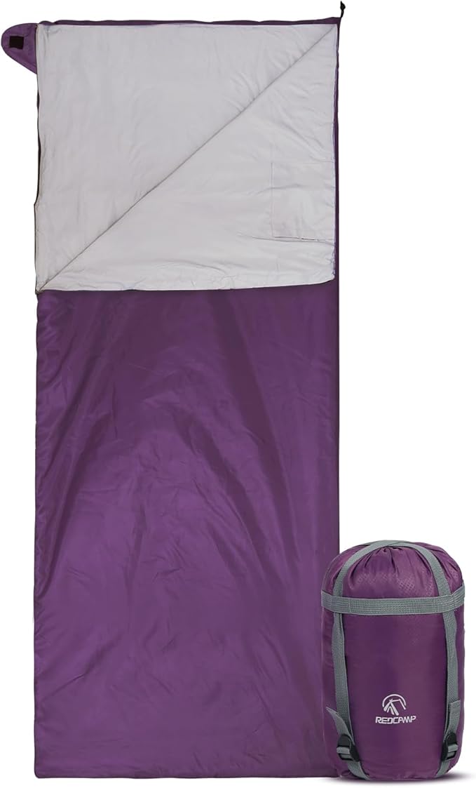 REDCAMP Ultra Lightweight Sleeping Bag for Backpacking Hiking Comfort for Adults Warm Weather with Compression Sack