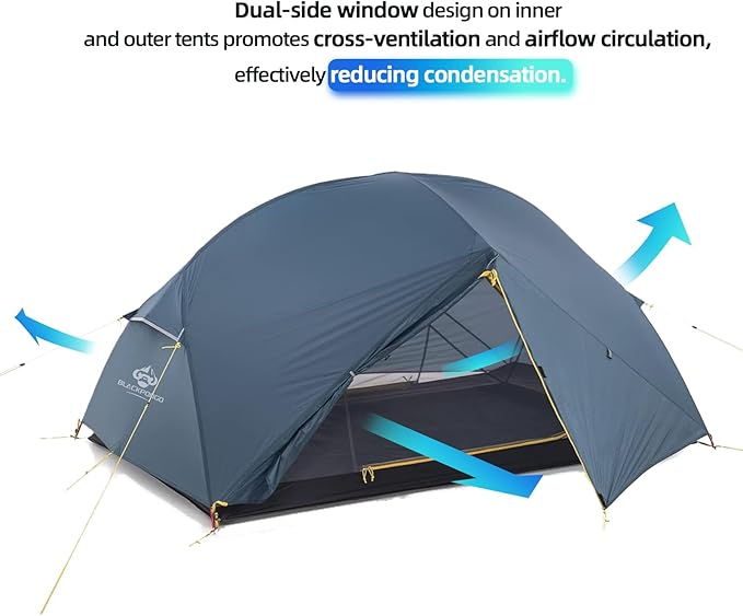 Neptune 2 Person Backpacking Tent - Ultralight Freestanding Tent with 4000mm Waterproof Dual Vestibules &amp No-See-Um Mesh - 60 Second Setup for Hiking/Camping