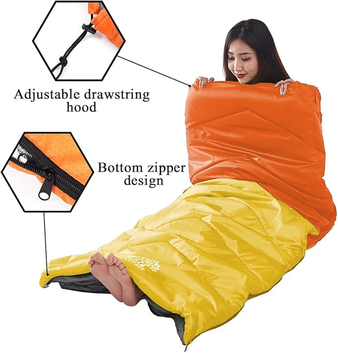 Sleeping Bag 4 Seasons Adults &amp Kids for Camping Hiking Trips Warm Cool WeatherLightweight and Waterproof with Compression BagIndoors Outdoors Activities