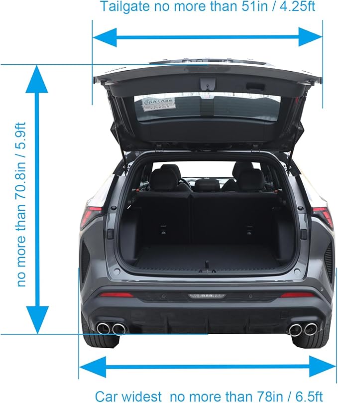 SUV Tent Car Awning UPF 50++ with Portable Waterproof Storage Bag Tear-Resistant Large Space Good Vision Smooth Ventilation Suitable for Outdoor Beach Camping Auto Canopy Shade…