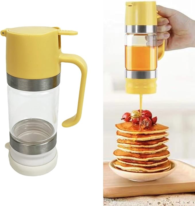 High Borosilicate Glass Honeys Bottle Leak Storage Container for Syrups and Sweeteners Portable Syrup Dispenser Kitchen