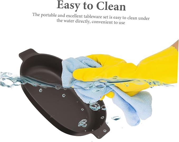 Portable Dish Set Outdoor Camping Bowl Plate Plastic Dinnerware Set Speckled Dinnerware for Dining Table