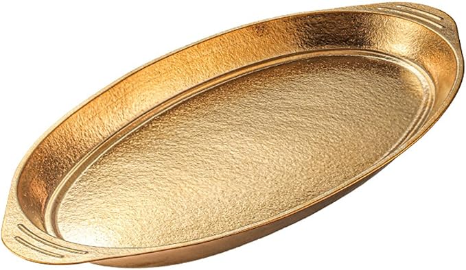 Titanium Fish Plates Oval Serving Dishes Large Capacity Dual-Ear Design Extra-Thick Flat Bottom Perfect for Camping Picnics Outdoor Dining &amp Home Use RT070T (M)