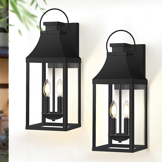 20 Outdoor Lanterns for Porch 2 Pack Large Outdoor Wall Lights Exterior 2-Light Wall Sconce for House Garage Front Door