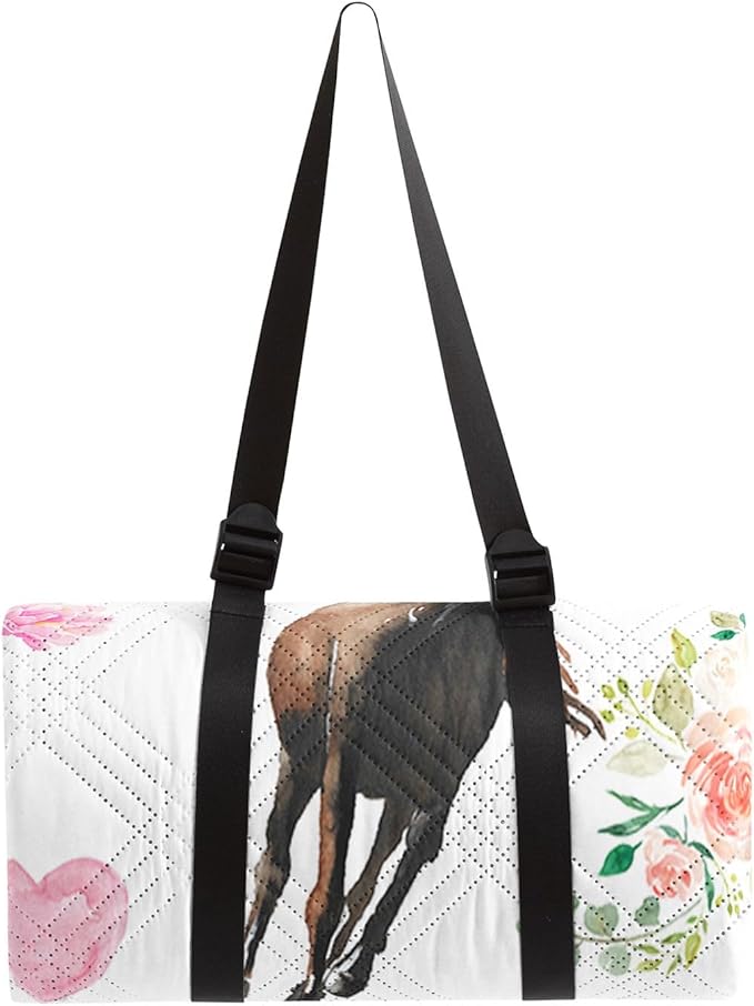 Outdoor Picnic BlanketPortable Sandproof Waterproof Picnic MatGalloping Horses Printed Camping Beach Mat for Sand and Wet Grass Hiking (Galloping Horses L)