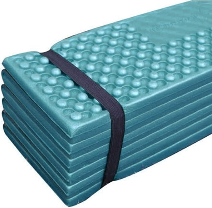 Camping Sleeping Pad Foldable Sleeping Mat Soft PVC Thickened Double Egg Crate Sleeping Pad for Outdoor Camping (Dark Green Black)