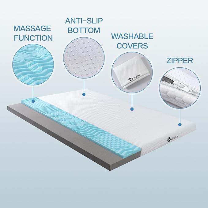 KingChii Memory Foam Camping Mattress Portable Roll Up Sleeping Pad for Road Trip Floor Mat Roll Up Futon Mattress for Guests Sleepoverr
